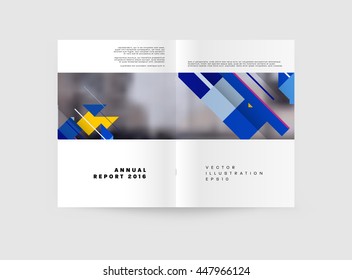 Fondo de la cubierta geométrica, diseño de plantilla de folleto para el informe anual o el diseño empresarial. Folleto A4. Estructuras triangulares o poligonales. Ilustración vectorial.