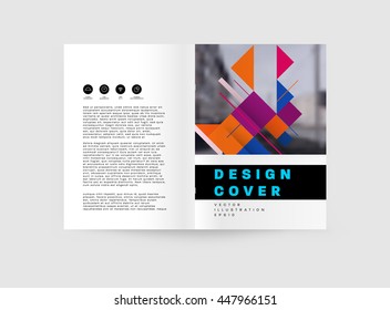 Fondo de la cubierta geométrica, diseño de plantilla de folleto para el informe anual o el diseño empresarial. Folleto A4. Estructuras triangulares o poligonales. Ilustración vectorial.