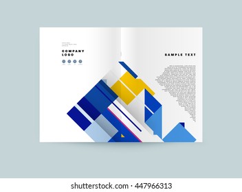 Fondo de la cubierta geométrica, diseño de plantilla de folleto para el informe anual o el diseño empresarial. Folleto A4. Estructuras triangulares o poligonales. Ilustración vectorial.