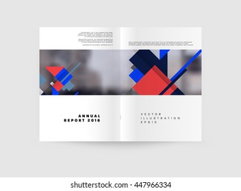 Geometric Cover Background, Brochure Template Layout for Annual Report or Business Design. A4 Booklet. Triangular or Polygonal Structures. Vector Illustration.