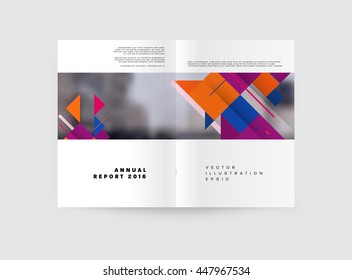 Fondo de la cubierta geométrica, diseño de plantilla de folleto para el informe anual o el diseño empresarial. Folleto A4. Estructuras triangulares o poligonales. Ilustración vectorial.