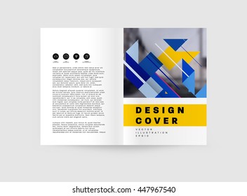 Geometrischer Cover-Hintergrund, Broschüren-Template-Layout für Geschäftsbericht oder Business Design. A4-Broschüre. Dreieckige oder polygonale Strukturen. Vektorgrafik.