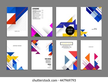 Geometric Cover Background, Brochure Template Layout for Annual Report or Business Design. A4 Booklet. Triangular or Polygonal Structures. Vector Illustration.