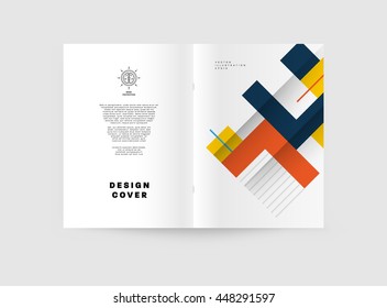 Fondo de la cubierta geométrica, diseño de plantilla de folleto para el informe anual o el diseño empresarial. Folleto A4. Estructuras triangulares o poligonales. Ilustración vectorial.