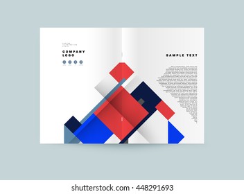 Fondo de la cubierta geométrica, diseño de plantilla de folleto para el informe anual o el diseño empresarial. Folleto A4. Estructuras triangulares o poligonales. Ilustración vectorial.