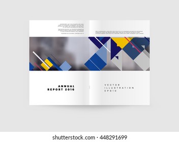 Geometric Cover Background, Brochure Template Layout for Annual Report or Business Design. A4 Booklet. Triangular or Polygonal Structures. Vector Illustration.