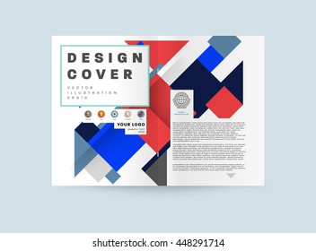 Plano de fundo da capa geométrica, layout do modelo de brochura para relatório anual ou design de negócios. Livreto A4. Estruturas triangulares ou poligonais. Ilustração de vetor.