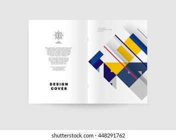 Fondo de la cubierta geométrica, diseño de plantilla de folleto para el informe anual o el diseño empresarial. Folleto A4. Estructuras triangulares o poligonales. Ilustración vectorial.