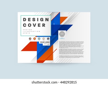 Fondo de la cubierta geométrica, diseño de plantilla de folleto para el informe anual o el diseño empresarial. Folleto A4. Estructuras triangulares o poligonales. Ilustración vectorial.