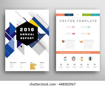 Geometric Cover Background, Brochure Template Layout for Annual Report or Business Design. A4 Booklet. Triangular or Polygonal Structures. Vector Illustration.