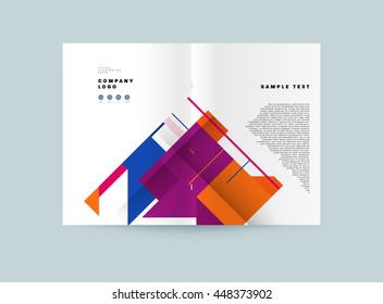 Fondo de la cubierta geométrica, diseño de plantilla de folleto para el informe anual o el diseño empresarial. Folleto A4. Estructuras triangulares o poligonales. Ilustración vectorial.