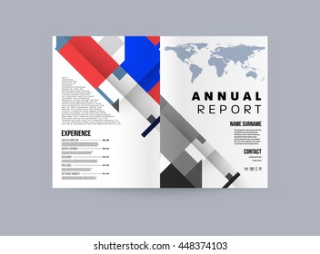 Geometric Cover Background, Brochure Template Layout for Annual Report or Business Design. A4 Booklet. Triangular or Polygonal Structures. Vector Illustration.