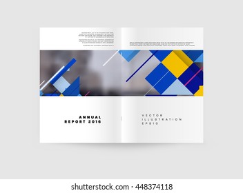 Plano de fundo da capa geométrica, layout do modelo de brochura para relatório anual ou design de negócios. Livreto A4. Estruturas triangulares ou poligonais. Ilustração de vetor.