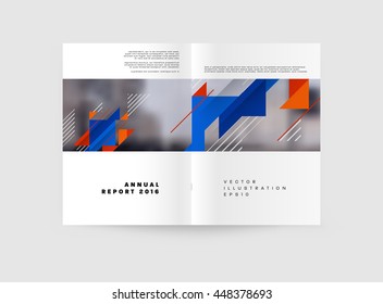 Geometric Cover Background, Brochure Template Layout for Annual Report or Business Design. A4 Booklet. Triangular or Polygonal Structures. Vector Illustration.