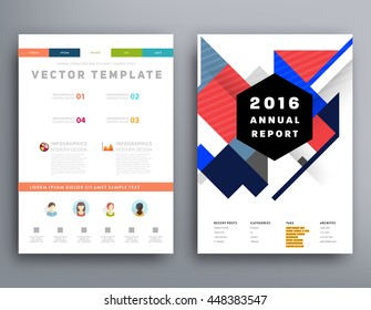 Geometric Cover Background, Brochure Template Layout for Annual Report or Business Design. A4 Booklet. Triangular or Polygonal Structures. Vector Illustration.