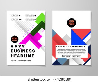 Geometrischer Cover-Hintergrund, Broschüren-Template-Layout für Geschäftsbericht oder Business Design. A4-Broschüre. Dreieckige oder polygonale Strukturen. Vektorgrafik.