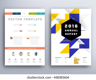 Geometric Cover Background, Brochure Template Layout for Annual Report or Business Design. A4 Booklet. Triangular or Polygonal Structures. Vector Illustration.