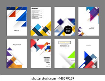 Fondo de la cubierta geométrica, diseño de plantilla de folleto para el informe anual o el diseño empresarial. Folleto A4. Estructuras triangulares o poligonales. Ilustración vectorial.