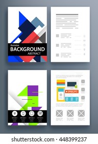 Geometric Cover Background, Brochure Template Layout for Annual Report or Business Design. A4 Booklet. Triangular or Polygonal Structures. Vector Illustration.