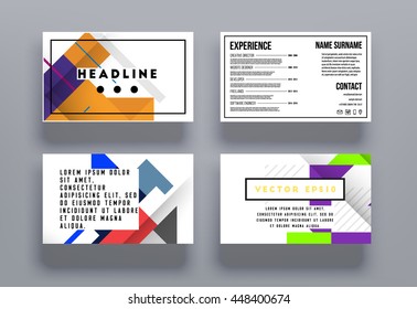 Fondo de la cubierta geométrica, diseño de plantilla de folleto para el informe anual o el diseño empresarial. Folleto A4. Estructuras triangulares o poligonales. Ilustración vectorial.