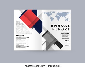 Geometric Cover Background, Brochure Template Layout for Annual Report or Business Design. A4 Booklet. Triangular or Polygonal Structures. Vector Illustration.