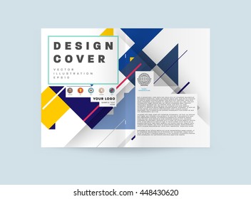 Fondo de la cubierta geométrica, diseño de plantilla de folleto para el informe anual o el diseño empresarial. Folleto A4. Estructuras triangulares o poligonales. Ilustración vectorial.