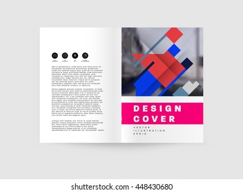 Fondo de la cubierta geométrica, diseño de plantilla de folleto para el informe anual o el diseño empresarial. Folleto A4. Estructuras triangulares o poligonales. Ilustración vectorial.