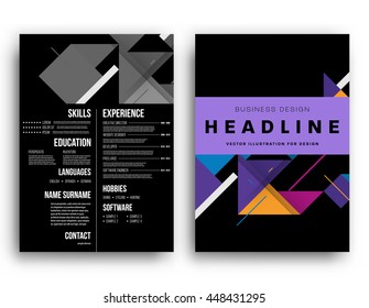 Geometrischer Cover-Hintergrund, Broschüren-Template-Layout für Geschäftsbericht oder Business Design. A4-Broschüre. Dreieckige oder polygonale Strukturen. Vektorgrafik.