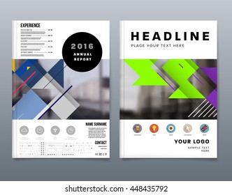 Fondo de la cubierta geométrica, diseño de plantilla de folleto para el informe anual o el diseño empresarial. Folleto A4. Estructuras triangulares o poligonales. Ilustración vectorial.