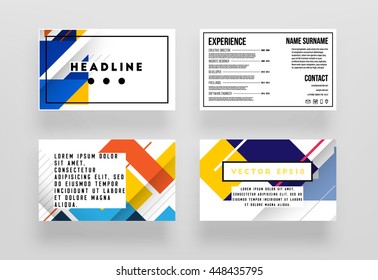 Geometric Cover Background, Brochure Template Layout for Annual Report or Business Design. A4 Booklet. Triangular or Polygonal Structures. Vector Illustration.