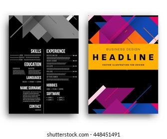 Geometrischer Cover-Hintergrund, Broschüren-Template-Layout für Geschäftsbericht oder Business Design. A4-Broschüre. Dreieckige oder polygonale Strukturen. Vektorgrafik.