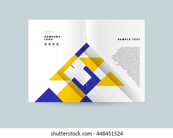 Fondo de la cubierta geométrica, diseño de plantilla de folleto para el informe anual o el diseño empresarial. Folleto A4. Estructuras triangulares o poligonales. Ilustración vectorial.
