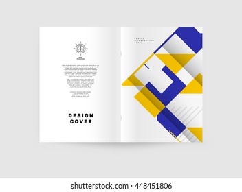 Fondo de la cubierta geométrica, diseño de plantilla de folleto para el informe anual o el diseño empresarial. Folleto A4. Estructuras triangulares o poligonales. Ilustración vectorial.