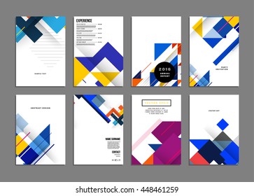Geometric Cover Background, Brochure Template Layout for Annual Report or Business Design. A4 Booklet. Triangular or Polygonal Structures. Vector Illustration.