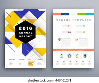 Geometric Cover Background, Brochure Template Layout for Annual Report or Business Design. A4 Booklet. Triangular or Polygonal Structures. Vector Illustration.