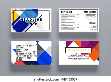 Geometric Cover Background, Brochure Template Layout for Annual Report or Business Design. A4 Booklet. Triangular or Polygonal Structures. Vector Illustration.