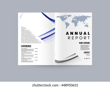 Geometric Cover Background, Brochure Template Layout for Annual Report or Business Design. A4 Booklet. Triangular or Polygonal Structures. Vector Illustration.