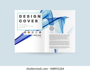 Geometric Cover Background, Brochure Template Layout for Annual Report or Business Design. A4 Booklet. Triangular or Polygonal Structures. Vector Illustration.