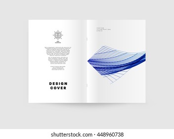 Geometric Cover Background, Brochure Template Layout for Annual Report or Business Design. A4 Booklet. Triangular or Polygonal Structures. Vector Illustration.