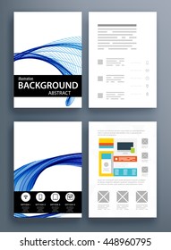 Geometric Cover Background, Brochure Template Layout for Annual Report or Business Design. A4 Booklet. Triangular or Polygonal Structures. Vector Illustration.