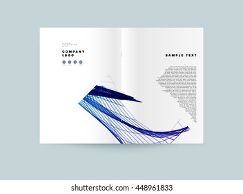 Fondo de la cubierta geométrica, diseño de plantilla de folleto para el informe anual o el diseño empresarial. Folleto A4. Estructuras triangulares o poligonales. Ilustración vectorial.