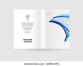 Geometric Cover Background, Brochure Template Layout for Annual Report or Business Design. A4 Booklet. Triangular or Polygonal Structures. Vector Illustration.