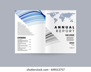 Geometric Cover Background, Brochure Template Layout for Annual Report or Business Design. A4 Booklet. Triangular or Polygonal Structures. Vector Illustration.