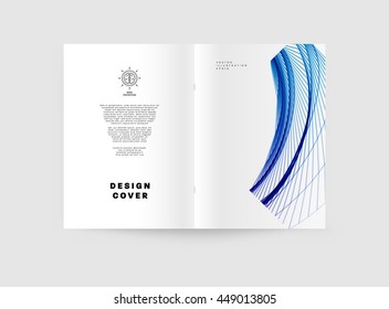 Geometric Cover Background, Brochure Template Layout for Annual Report or Business Design. A4 Booklet. Triangular or Polygonal Structures. Vector Illustration.