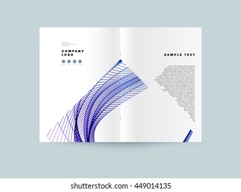 Geometric Cover Background, Brochure Template Layout for Annual Report or Business Design. A4 Booklet. Triangular or Polygonal Structures. Vector Illustration.