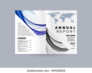 Geometric Cover Background, Brochure Template Layout for Annual Report or Business Design. A4 Booklet. Triangular or Polygonal Structures. Vector Illustration.