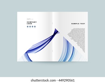 Geometric Cover Background, Brochure Template Layout for Annual Report or Business Design. A4 Booklet. Triangular or Polygonal Structures. Vector Illustration.