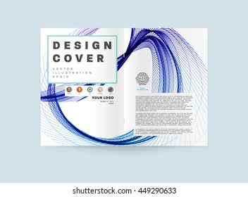Geometric Cover Background, Brochure Template Layout for Annual Report or Business Design. A4 Booklet. Triangular or Polygonal Structures. Vector Illustration.