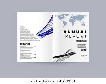 Geometric Cover Background, Brochure Template Layout for Annual Report or Business Design. A4 Booklet. Triangular or Polygonal Structures. Vector Illustration.