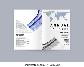 Geometric Cover Background, Brochure Template Layout for Annual Report or Business Design. A4 Booklet. Triangular or Polygonal Structures. Vector Illustration.